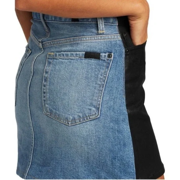 7 FOR ALL MANKIND DENIM JEAN MINI SKIRT